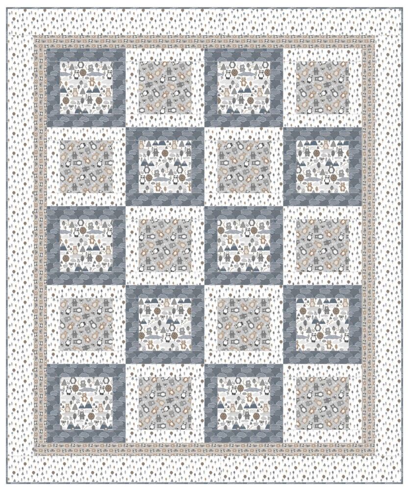 3 Wishes Organic Cotton Flannel Cuddle Cubs Faces