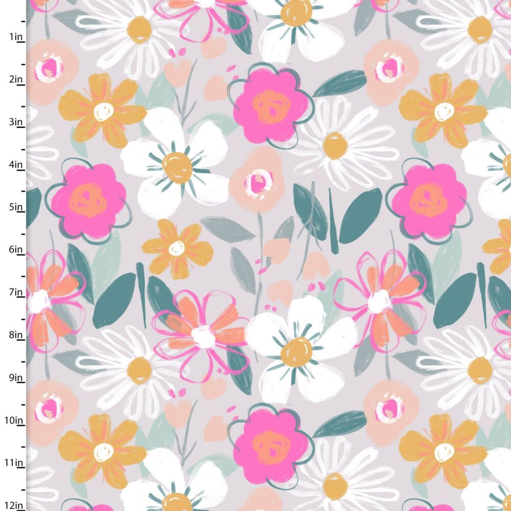 3 Wishes Organic Cotton Zebra Dazzle Floral Scatter