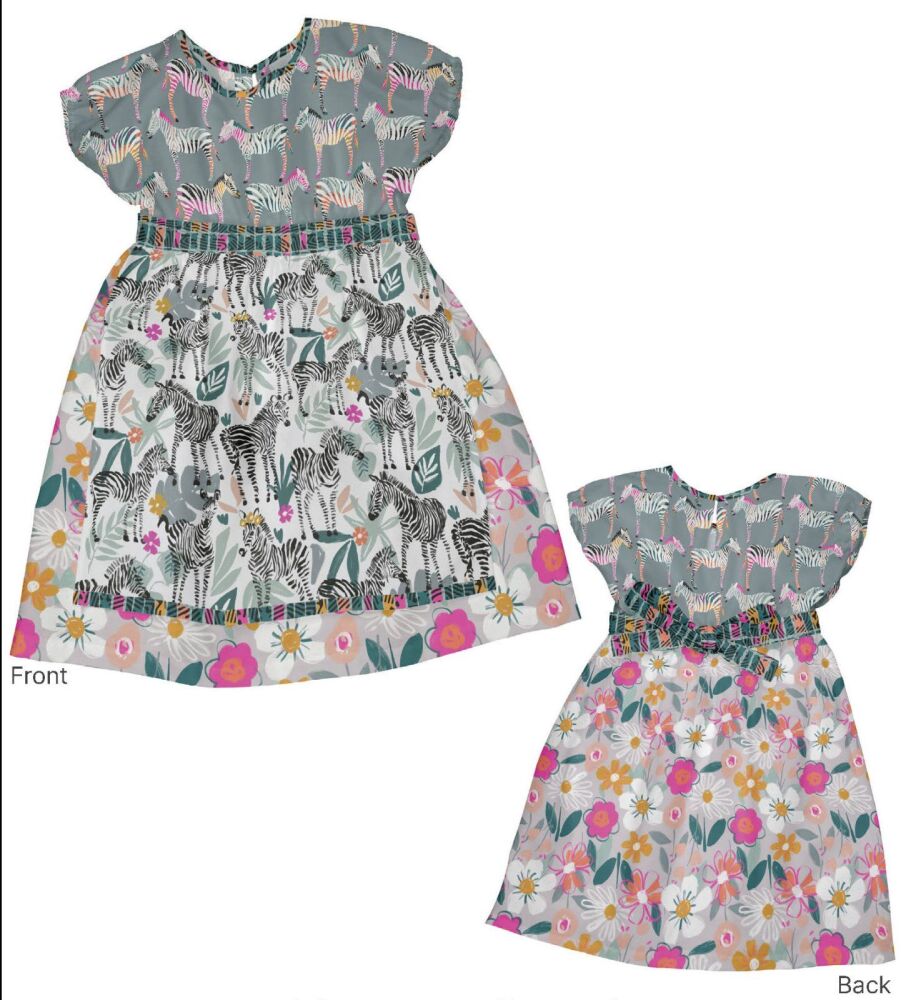 3 Wishes Organic Cotton Zebra Dazzle Floral Scatter