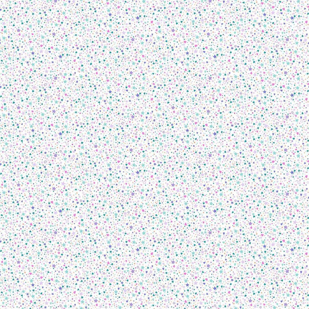 Makower Cotton Fabric Fairy Dust Sparkle White