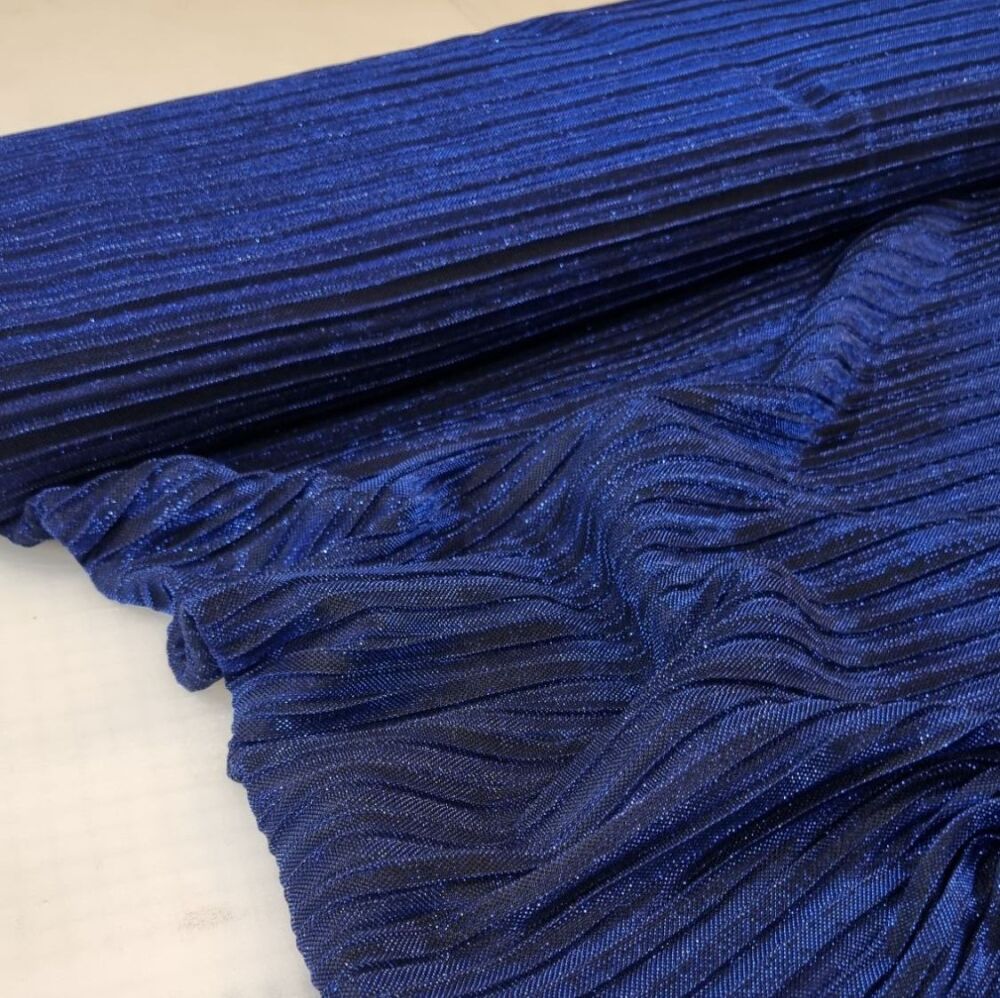 Jersey Knit Pleat Sparkly Royal Blue