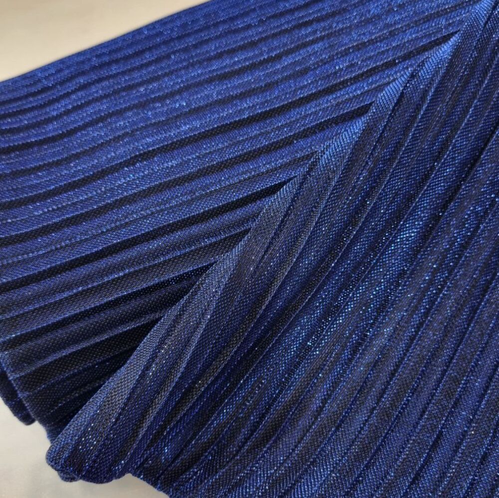 Jersey Knit Pleat Sparkly Royal Blue