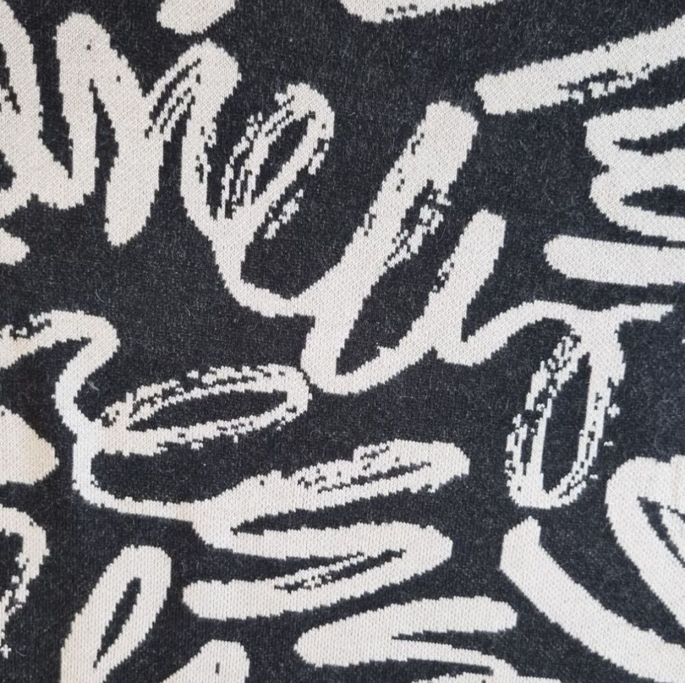 Jacquard Jersey Knit Fabric Paint Brush Black