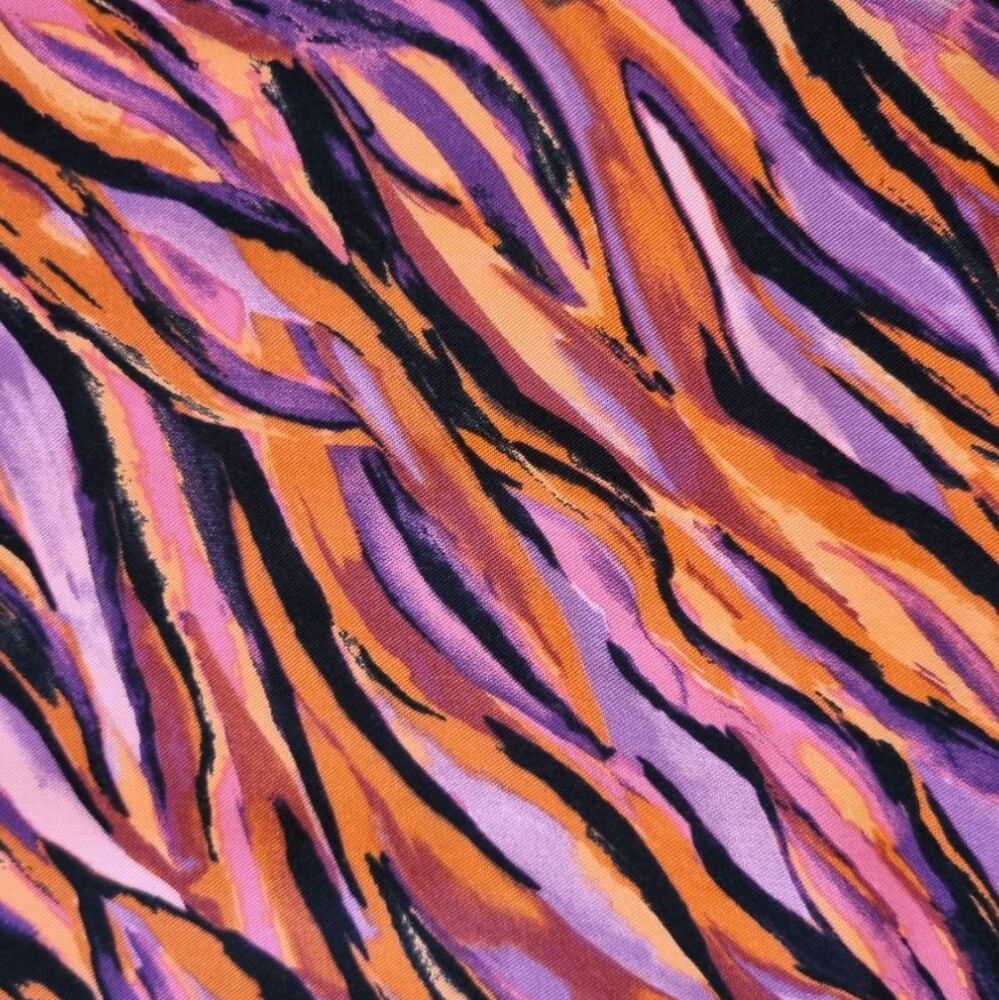 Viscose Twill Fabric Waves Fire