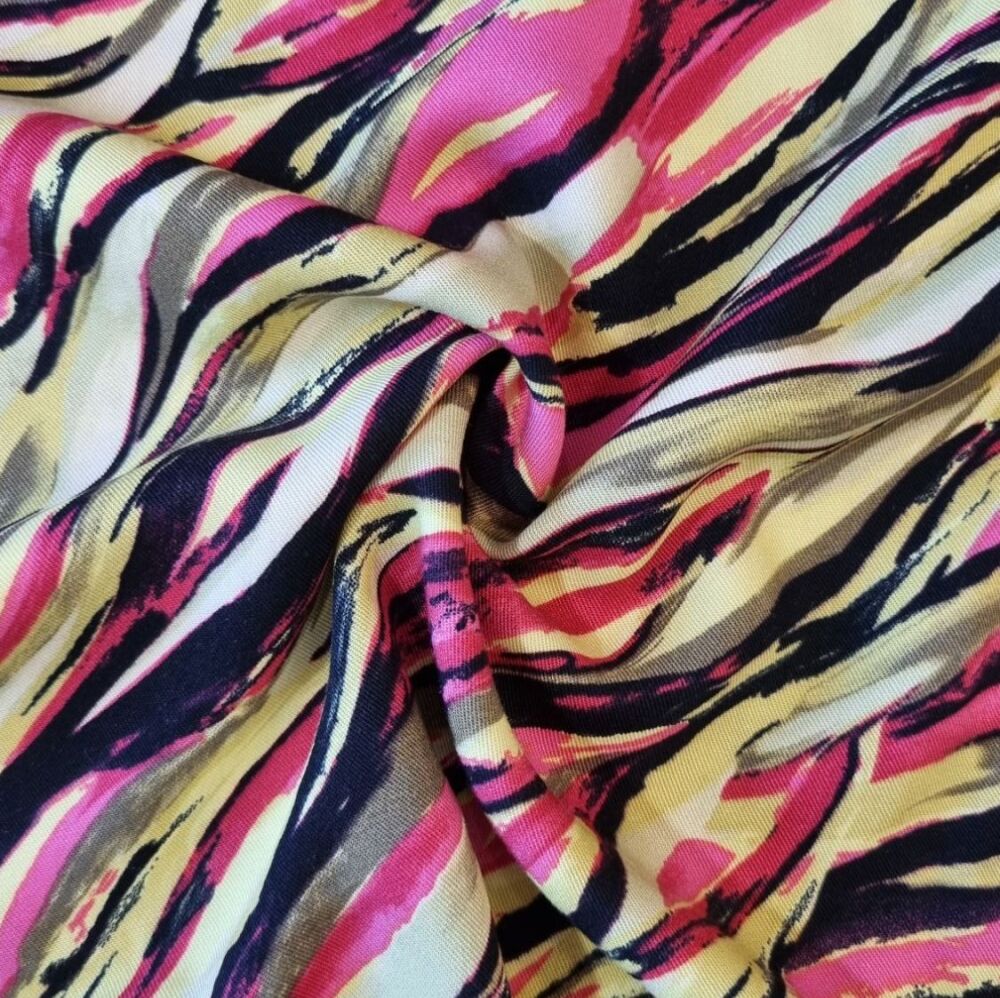 Viscose Twill Fabric Waves Spring