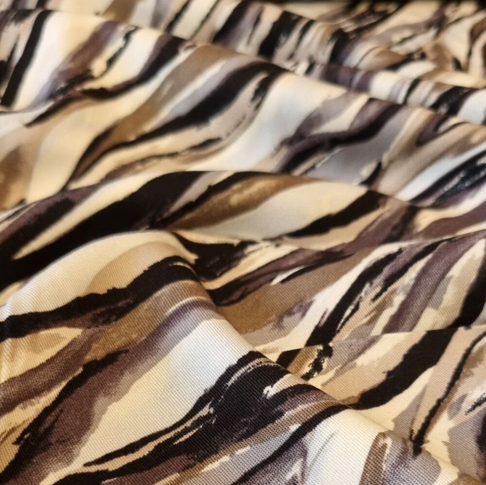 Viscose Twill Fabric Waves Greys