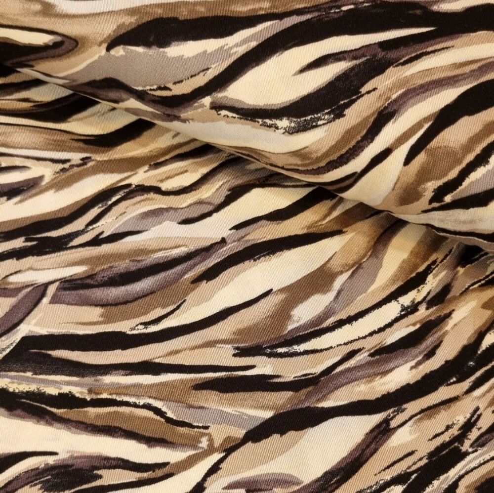 Viscose Twill Fabric Waves Greys