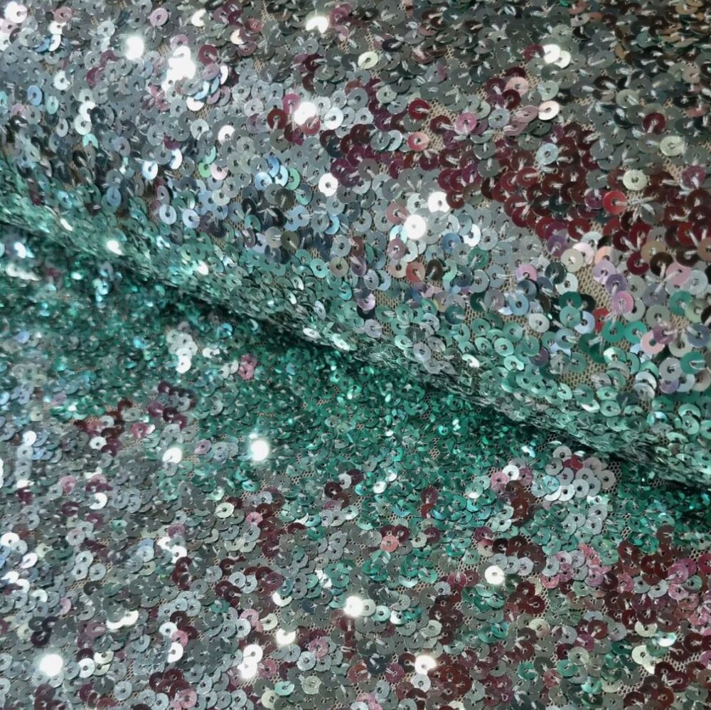 Sequin Fabric Spangles Green