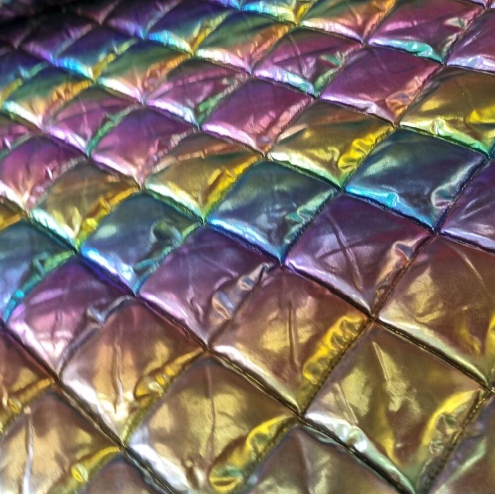 Quilted Fabric Rainbow Metallic