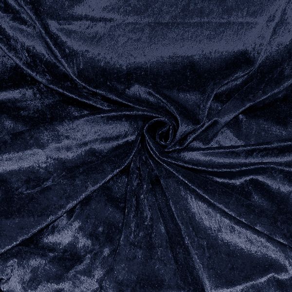 Crushed Velour Fabric Navy