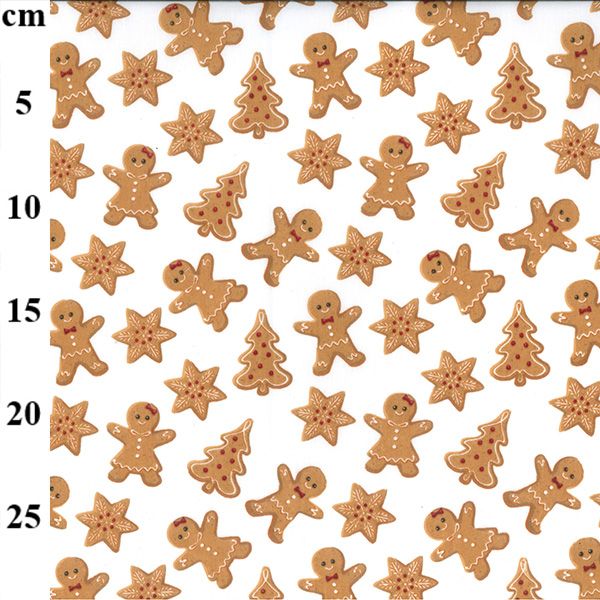 Polycotton Fabric Christmas Gingerbread