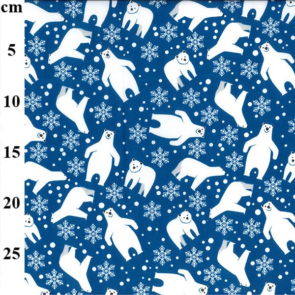 Polycotton Fabric Christmas Polar Bear