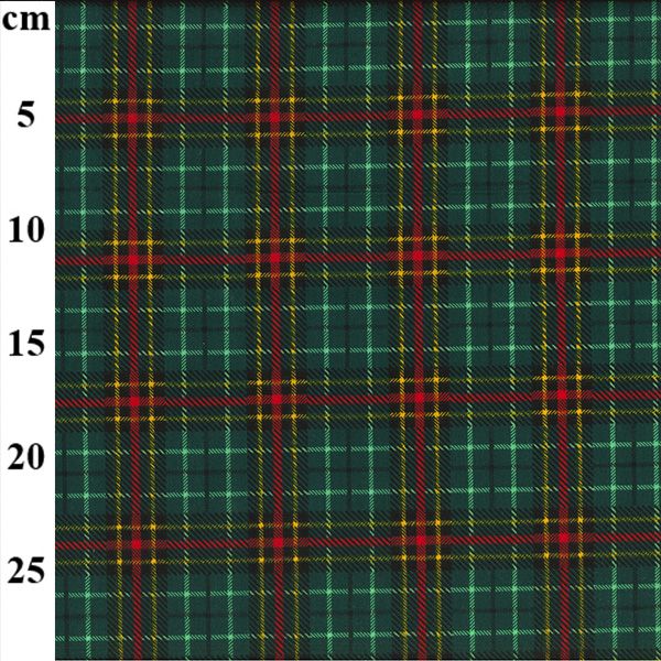 Polycotton Fabric Christmas Tartan Green