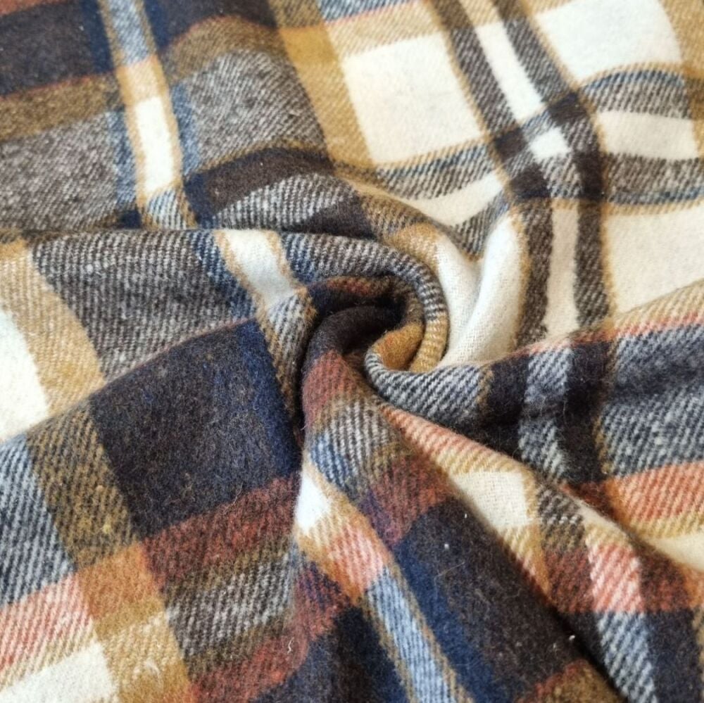 Brushed Check Fabric Navy