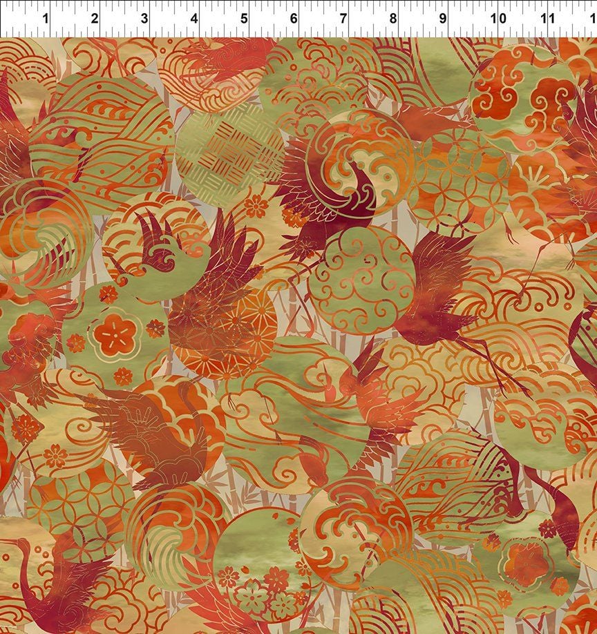 In The Beginning Fabrics - Cotton - Oriental Garden 3OG-1