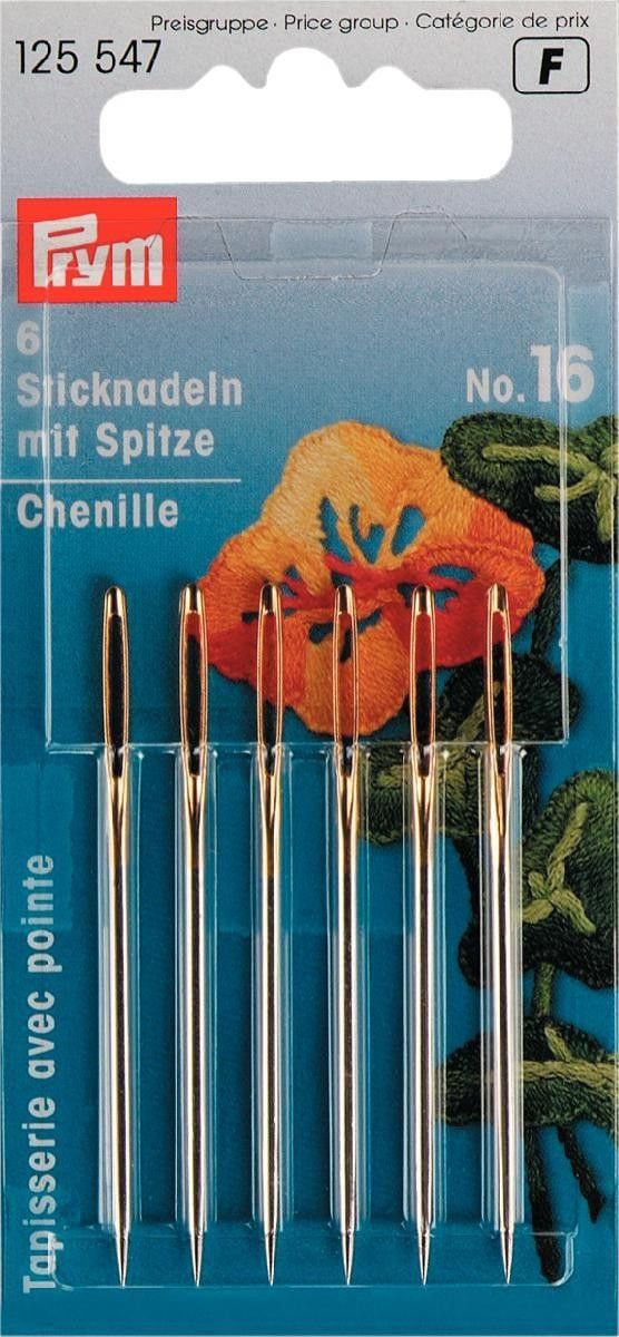 Prym Embroidery Needles Chenille sharp point No. 16 silver 125547