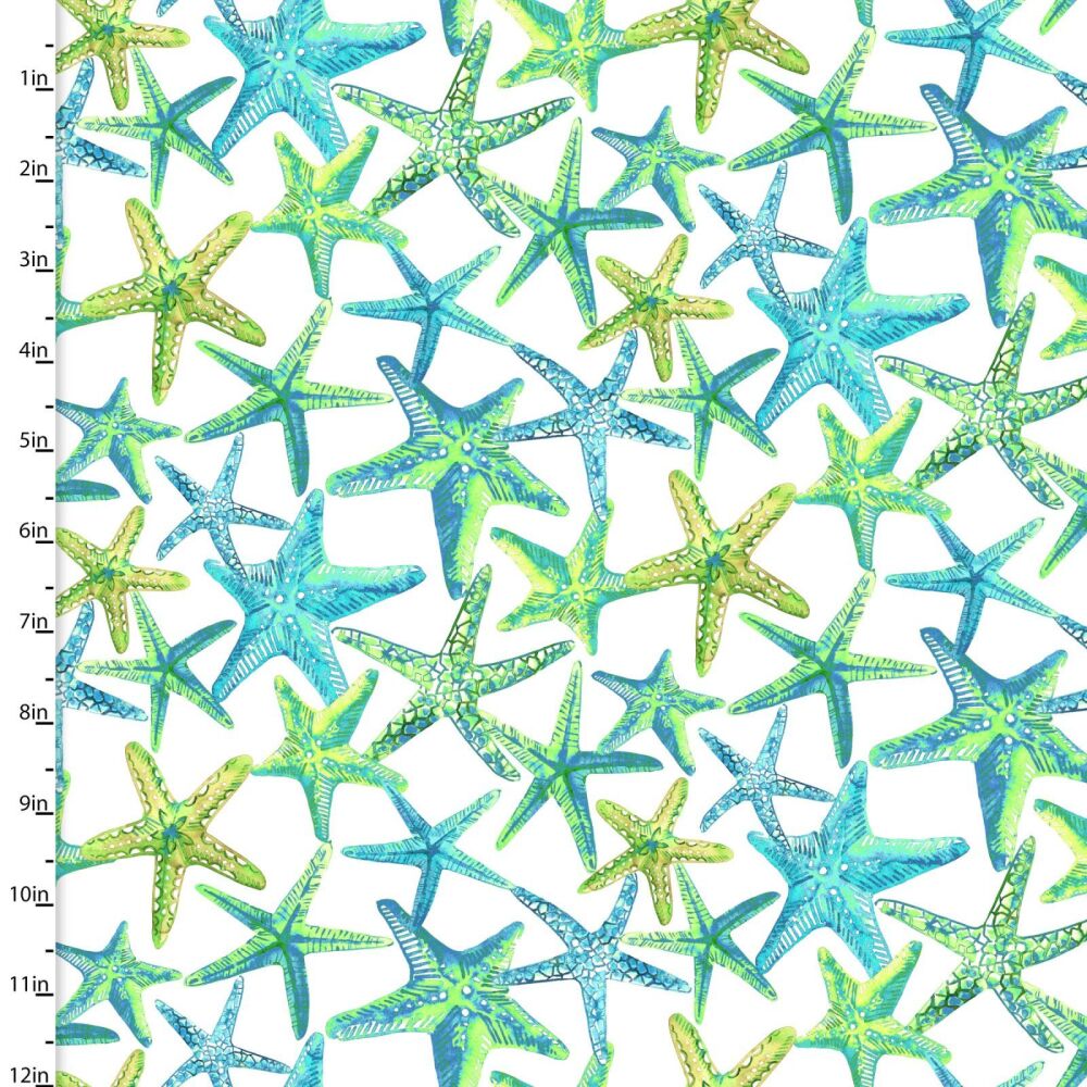 3 Wishes Cotton Fabric Sandsational Starfish