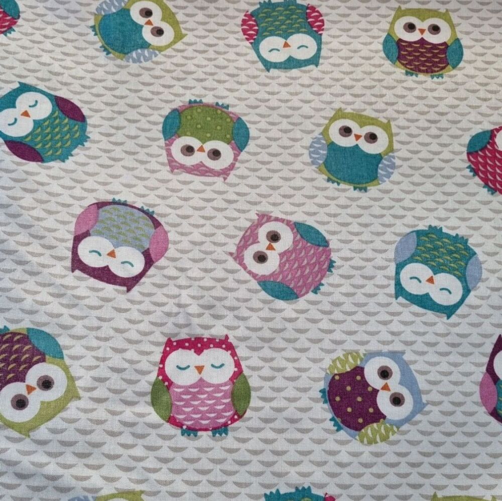 Oilcloth Fabric Owls