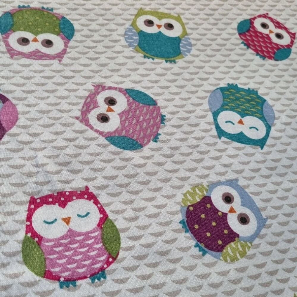 Oilcloth Fabric Owls