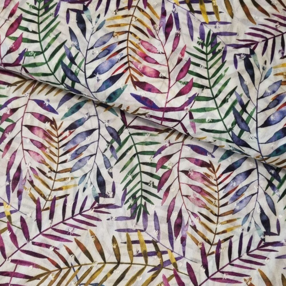 Viscose Dobby Fabric Leaves
