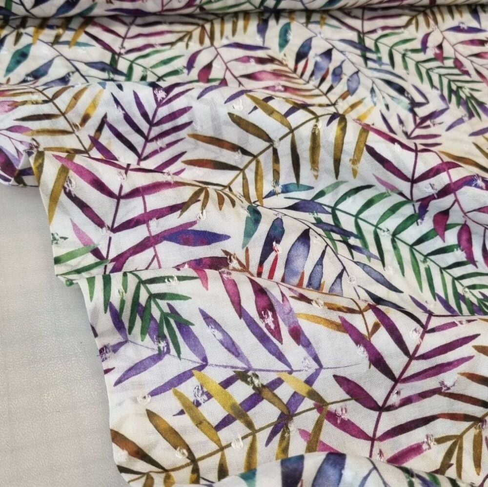 Viscose Dobby Fabric Leaves