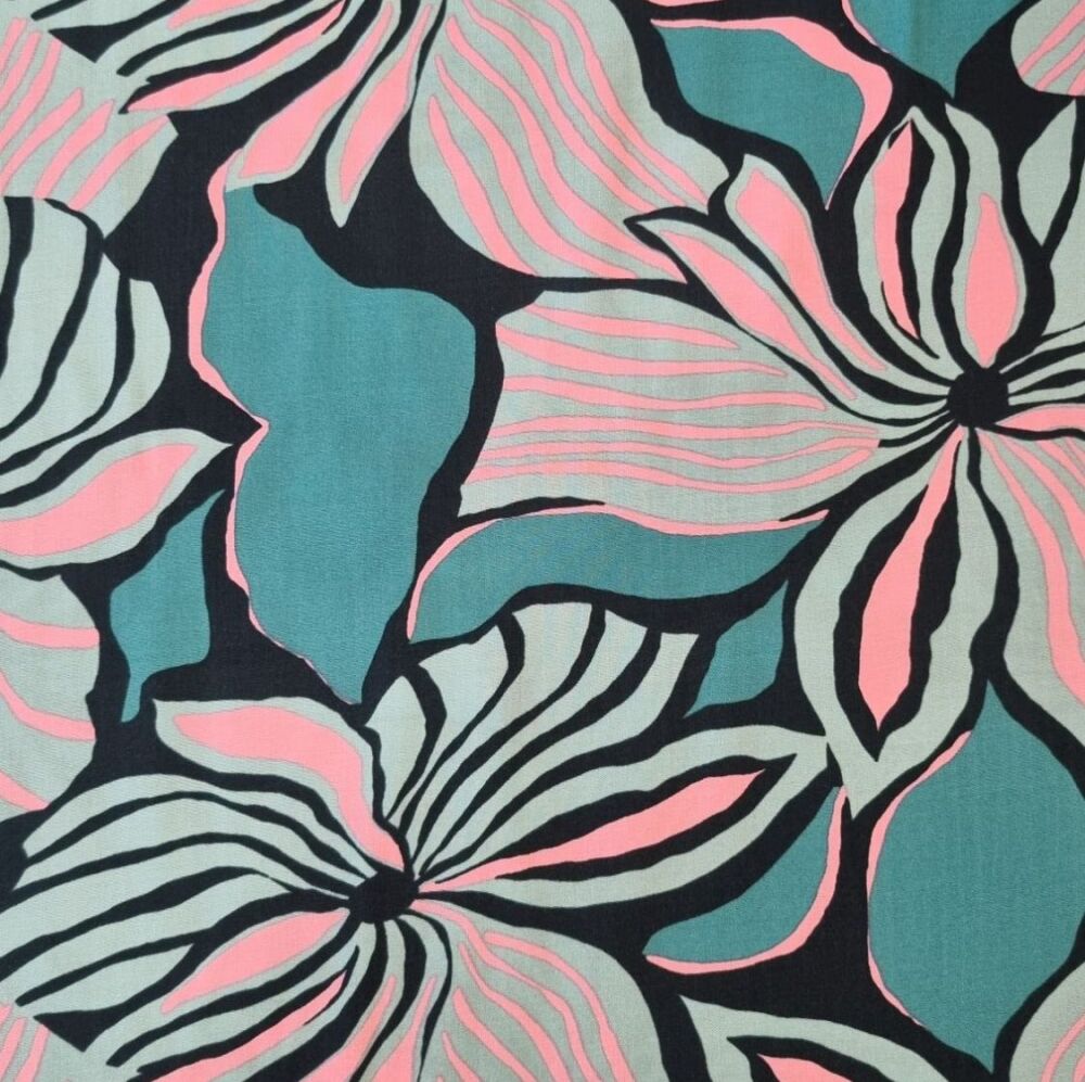 Lenzing Ecovero Flowers Teal