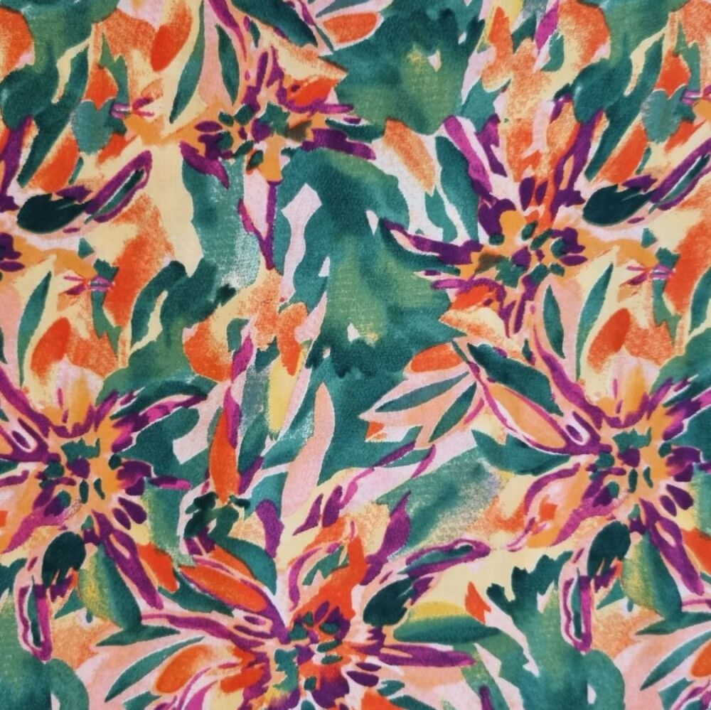 Radiance Digital Viscose Abstract Flowers