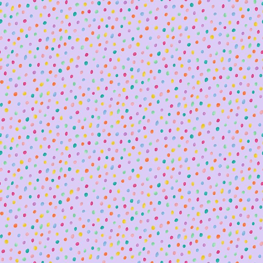 Makower Cotton Fabric Hello Spring Spots Lilac