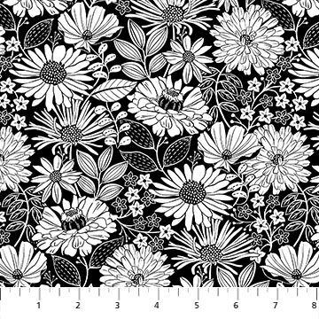 Northcott Cotton Fabric Ebony & Ivory 27718