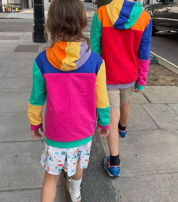 Two Stitches Children's Sewing Pattern Finley Colour Blocked Hoodie