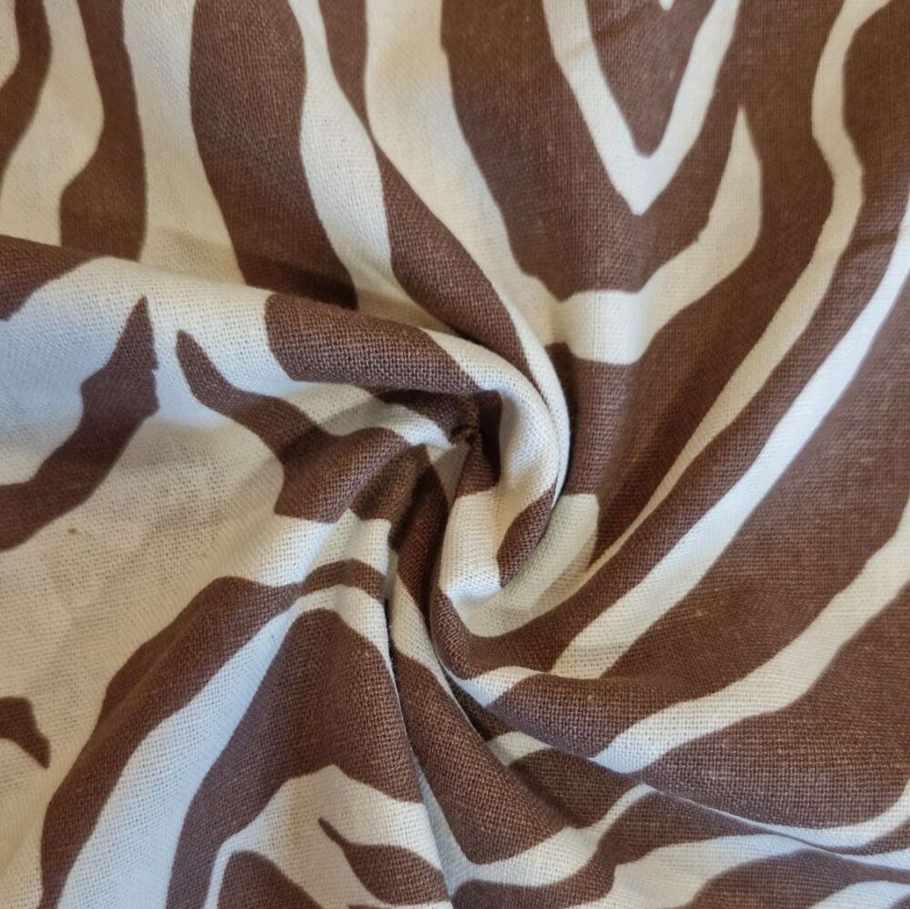 Viscose Linen Mix Floral Animal Print