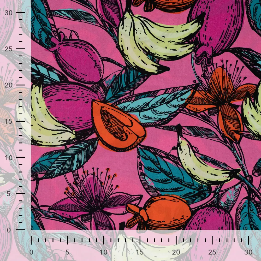 Rayon Viscose Voile Pink Fruits