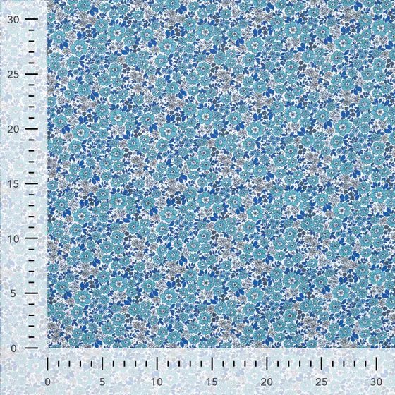 Cotton Voile Ditzy Flowers Blue