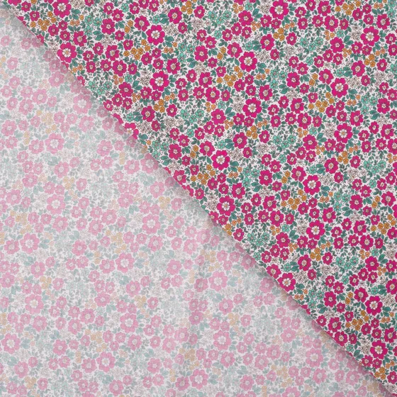 Cotton Voile Ditzy Flowers Pink
