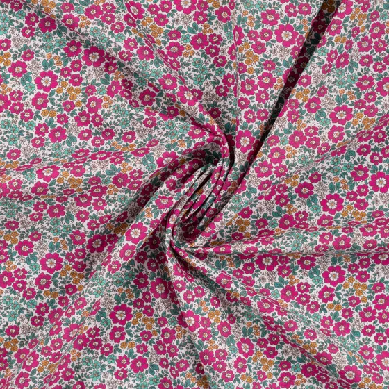 Cotton Voile Ditzy Flowers Pink