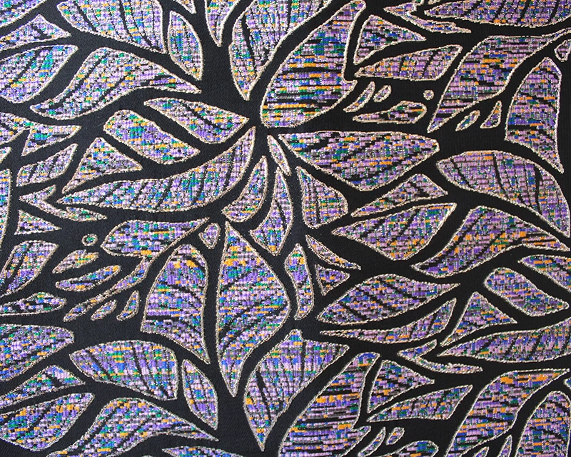 Brocade Fabric Geometric Purple