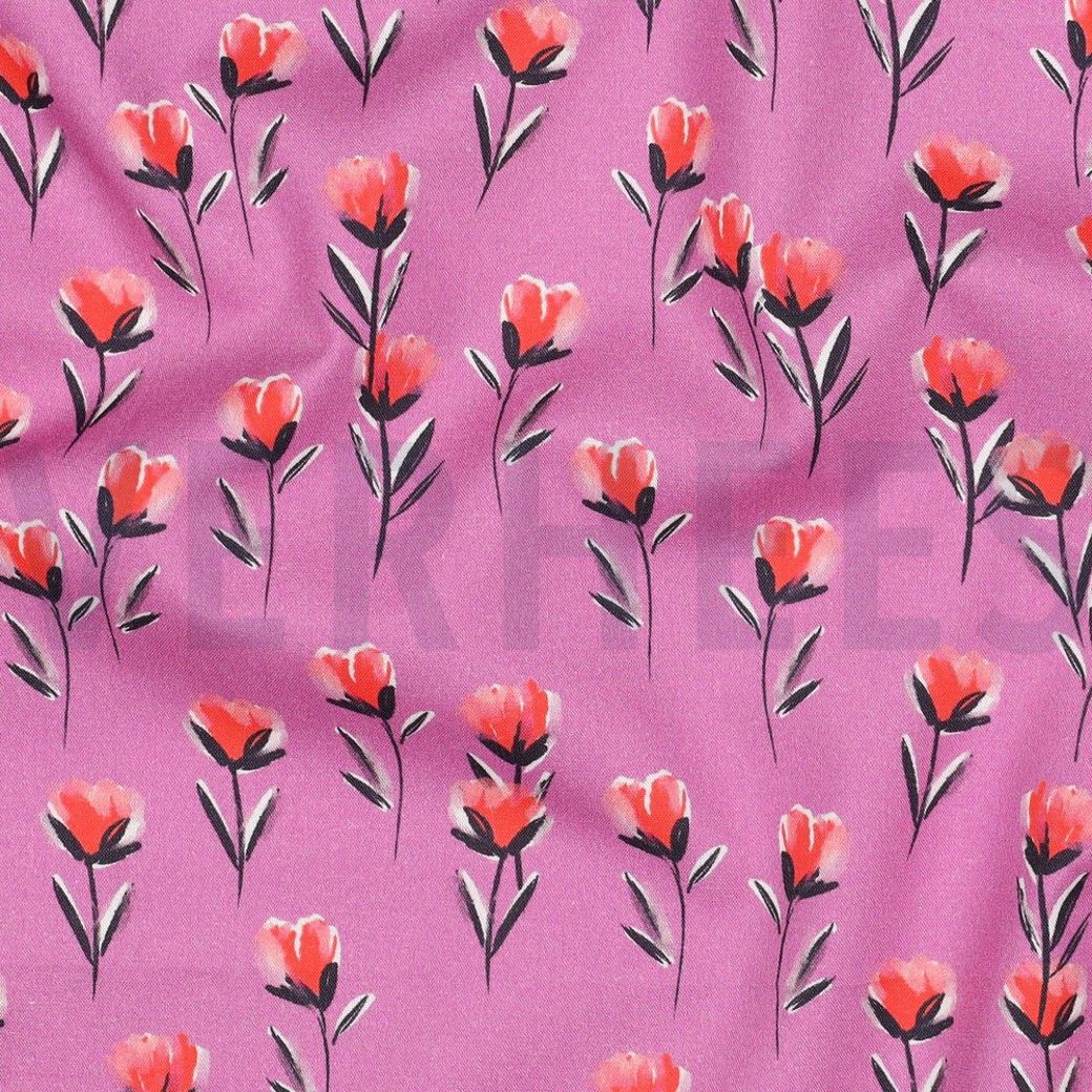 FINE COTTON POPLIN DIGITAL FLOWERS BUDS - FUCHSIA