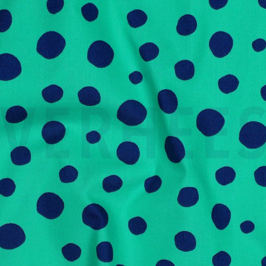 FINE COTTON POPLIN GEOMETRICS DOTS - NAVY/ PETROL