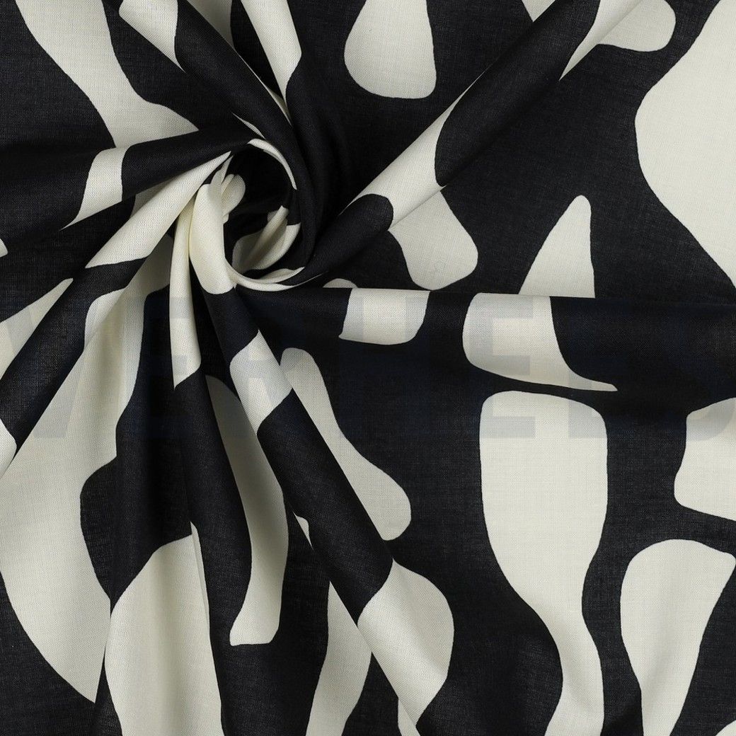 COTTON VOILE ABSTRACT – BLACK