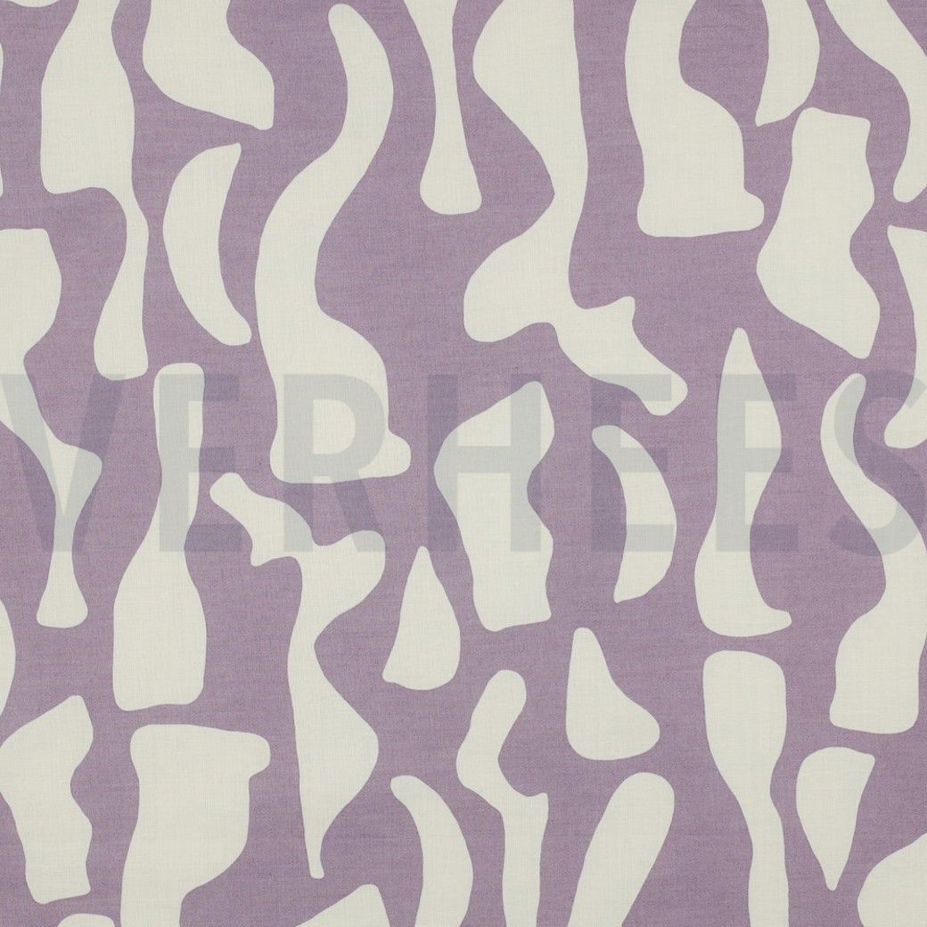 COTTON VOILE ABSTRACT – MAUVE