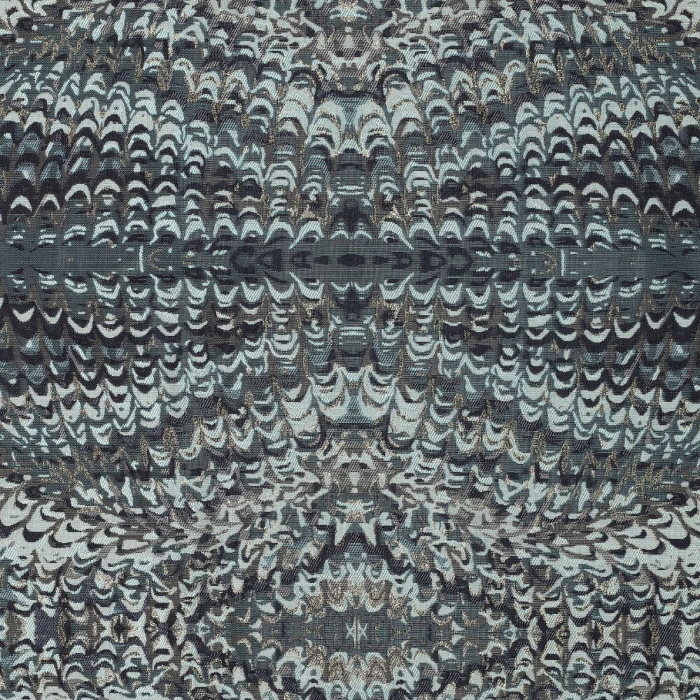 JACQUARD BROCADE FABRIC ABSTRACT LUREX - PINE