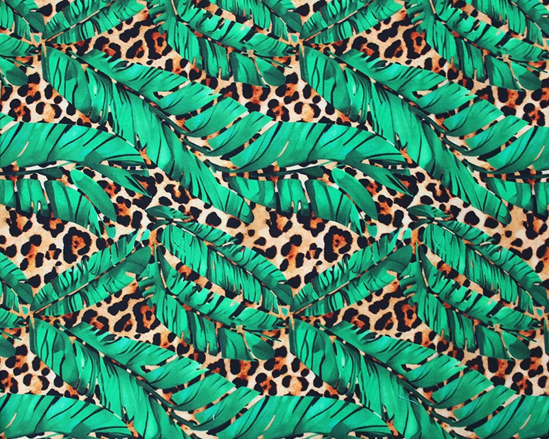 Viscose Fabric Leopard Leaves
