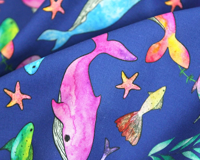Little Johnny Digital Cotton Whales