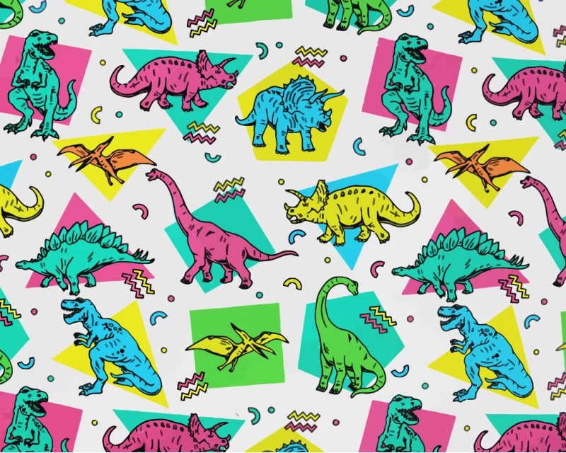 Little Johnny Digital Cotton Dinosaur Triangles