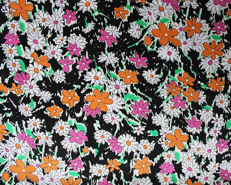 Cotton Poplin Florals Black