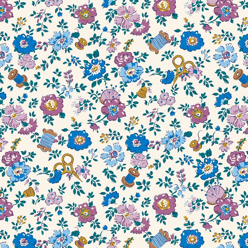 Liberty Fabric London Tudor Celebration Haberdashery Floral 443A