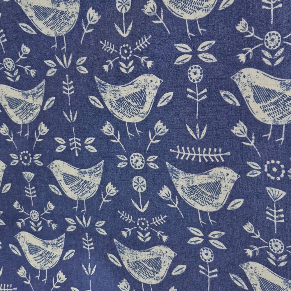 Narvik Oilcloth Fabric Blue Matt Finish