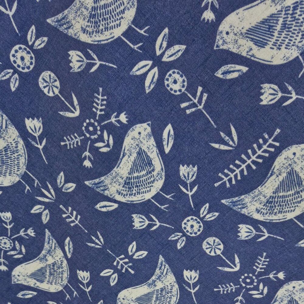Narvik Oilcloth Fabric Blue Matt Finish