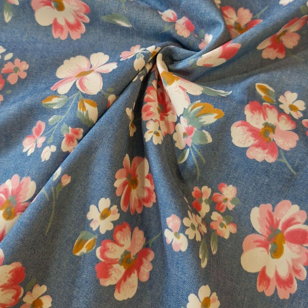 Lightweight Denim Fabric Flower Light