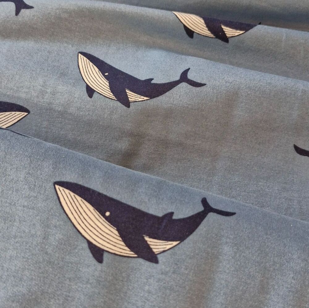 Soft Sweat Fabric Whales